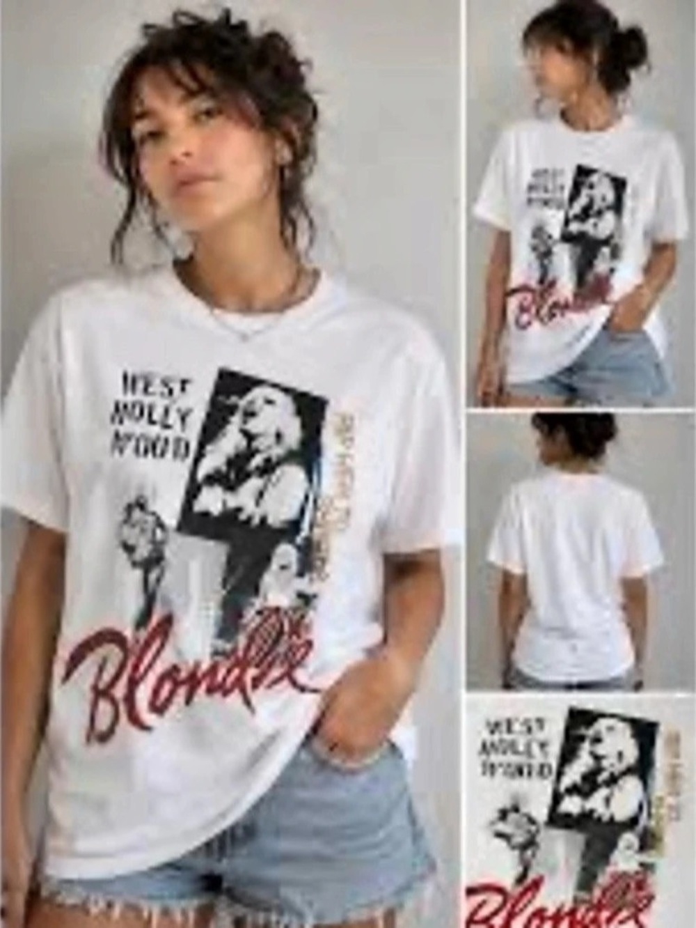 Blondie Graphic Tee Graphic Short Sleeve Tee in White Size Medium